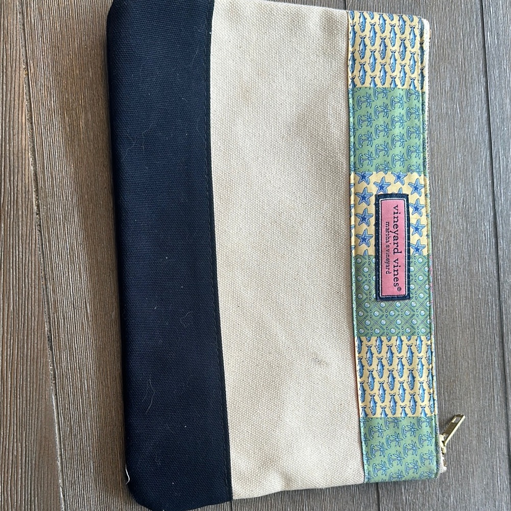 Vineyard Vines Canvas Clutch with Patterned Accent